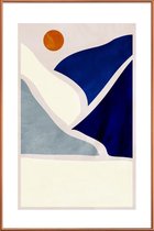 JUNIQE - Poster met kunststof lijst Collage -60x90 /Blauw & Ivoor