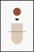 JUNIQE - Poster met kunststof lijst Horizon -13x18 /Bruin & Grijs