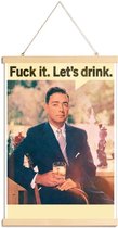 JUNIQE - Posterhanger Let's Drink -20x30 /Geel & Ivoor