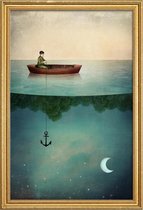 JUNIQE - Poster met houten lijst Entering Dreamland -60x90 /Blauw &