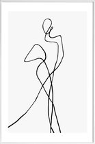 JUNIQE - Poster met kunststof lijst Portofino -40x60 /Wit & Zwart