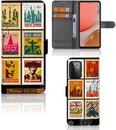 Telefoonhoesje Geschikt voor Samsung Galaxy A72 Flipcover Design Postzegels