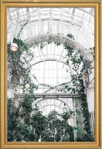 JUNIQE - Poster met houten lijst Palmhuis -30x45 /Grijs & Groen