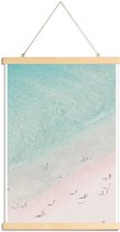 JUNIQE - Posterhanger Beach Love -30x45 /Ivoor & Turkoois