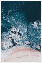 JUNIQE - Poster in kunststof lijst I Love The Sea -30x45 /Turkoois