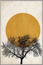 JUNIQE - Poster met kunststof lijst Wintermorgen -13x18 /Geel