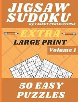 Jigsaw Sudoku - Extra Large Print - 50 Easy Puzzles