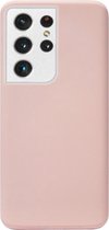 - ADEL Premium Siliconen Back Cover Softcase Hoesje Geschikt voor Samsung Galaxy S21 Ultra - Lichtroze