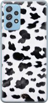 Samsung Galaxy A52 siliconen hoesje - Koeienprint - Soft Case Telefoonhoesje - Zwart - Print