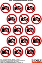 Pictogram sticker 75 stuks P029 - Fotograferen verboden - 50 x 50mm - 15 stickers op 1 vel