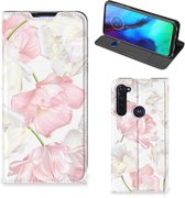 Stand Case Hoesje Cadeau voor Mama Motorola Moto G Pro Smart Cover Mooie Bloemen