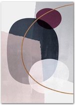 Abstract Geometric Poster 4 - 40x50cm Canvas - Multi-color