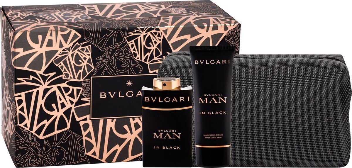 Bvlgari - Man In Black SET EDP 100 ml + Aftershave Balm 75 ml + Cosmetic Bag - 100ML - Bvlgari