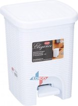 Stefanplast Pedaalemmer 6 Liter 20,5 X 20,5 X 28 Cm Wit