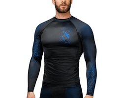 Hayabusa Geo Long Sleeve Rashguard - Zwart, Blauw