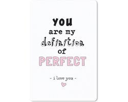 Bureau onderlegger 40x60 cm - Muismat Quotes - Liefde - You are my definition of perfect - Mannen - Vrouwen - Spreuken - Bureaulegger xl - Desk mat beschermer - Computer muismatten