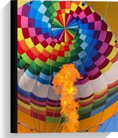 Canvas  - Binnenkant van Gekleurde Luchtballon - 30x40cm Foto op Canvas Schilderij (Wanddecoratie op Canvas)