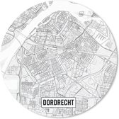 Muismat - Mousepad - Rond - Stadskaart Dordrecht - 30x30 cm - Ronde muismat
