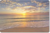 Muismat Tropische stranden - De skyline van Miami in Noord-Amerika vanaf het tropische strand muismat rubber - 27x18 cm - Muismat met foto