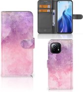 Telefoonhoesje Xiaomi Mi 11 Flipcase Pink Purple Paint
