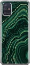 Samsung Galaxy A71 siliconen hoesje - Agate groen - Soft Case Telefoonhoesje - Groen - Print