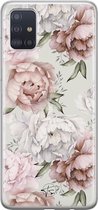 Samsung Galaxy A51 siliconen hoesje - Klassieke bloemen - Soft Case Telefoonhoesje - Beige - Bloemen