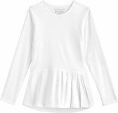 Coolibar - UV Shirt voor meisjes - Longsleeve - Aphelion Tee - Wit - maat M (122-134cm)