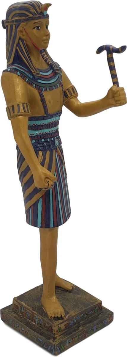 Farao beeld decoratie 22 cm hoog - uit toetanchamon tijd Egyptische beelden polyresin materiaal | GerichteKeuze