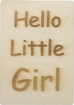 MemoryGift: Houten Kaart A6: Hello Little Girl