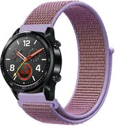 Nylon Smartwatch bandje - Geschikt voor  Huawei Watch GT nylon band - lila - 42mm - Strap-it Horlogeband / Polsband / Armband