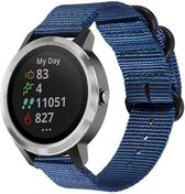 Nylon Smartwatch bandje - Geschikt voor  Garmin Vivoactive 3 nylon gesp band - blauw - Horlogeband / Polsband / Armband