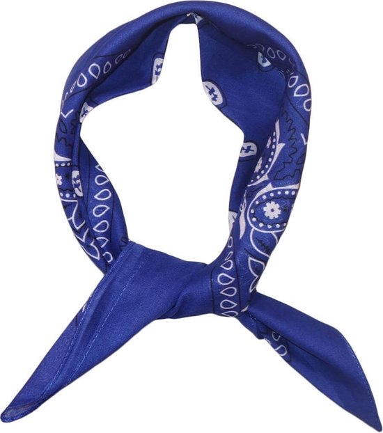 Bandana / Kleine Sjaal Konings Blauw - Wit