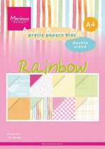 Marianne Design Pretty Paper Bloc - Regenboog - A4 - 16 vellen