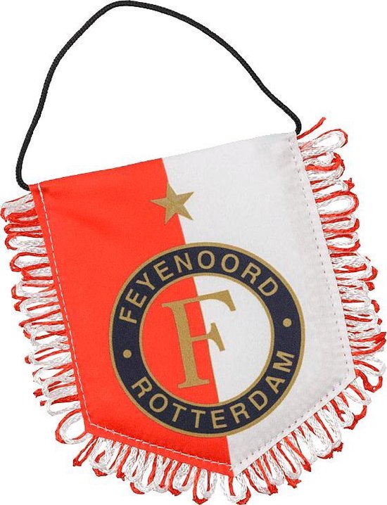Feyenoord Baniertje - Rood/Wit - 9 x 11 cm - Auto Vaantje | bol.com