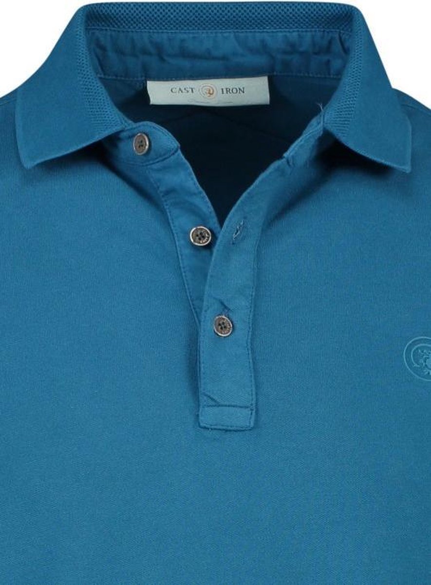 Cast Iron Polo Shirt Blauw Modern fit Heren Poloshirt Maat L bol