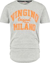 Vingino T-shirt Milano Jongens Katoen Grijs/oranje Maat 92