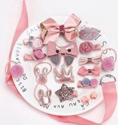 18 Haarspelden - Haarelastiekjes - Haaraccessoires - Haarclips - Voor baby's en meisjes - Oud Roze - 18 stuks