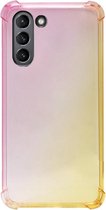 ADEL Siliconen Back Cover Softcase Hoesje Geschikt voor Samsung Galaxy S21 Plus - Kleurovergang Roze Geel