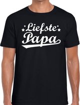 Liefste papa cadeau t-shirt zwart heren S
