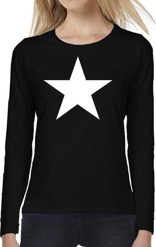 Ontwaken slepen Zorg Ster tekst t-shirt long sleeve zwart voor dames - Ster shirt met lange  mouwen XL | bol.com