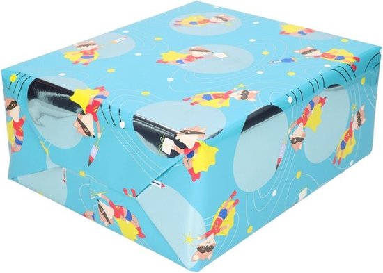 Feuilles De Papier Cadeau Bleu 84 Cm X 60 Cm Avec Carte D