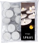 Spaas Clearlights Waxinelichtjes - 30 Stuks - Wit - 4,5 Branduren