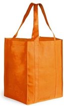 Boodschappen tas/shopper oranje 38 cm - Stevige boodschappentassen/shopper bag