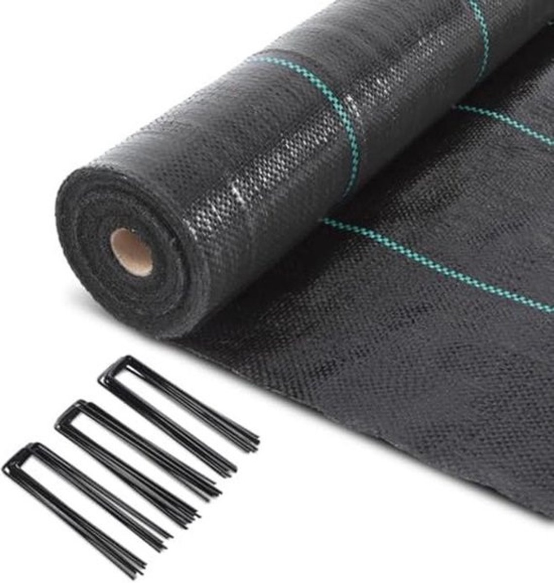 Mulchdoek 2 x 50 m met 100 haringen voor onkruidbestrijding