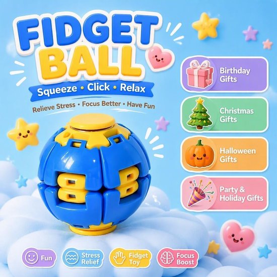 Core Ball, anti-stress speelgoed, roterend, kantoor, blauw A8 — afbeelding 3