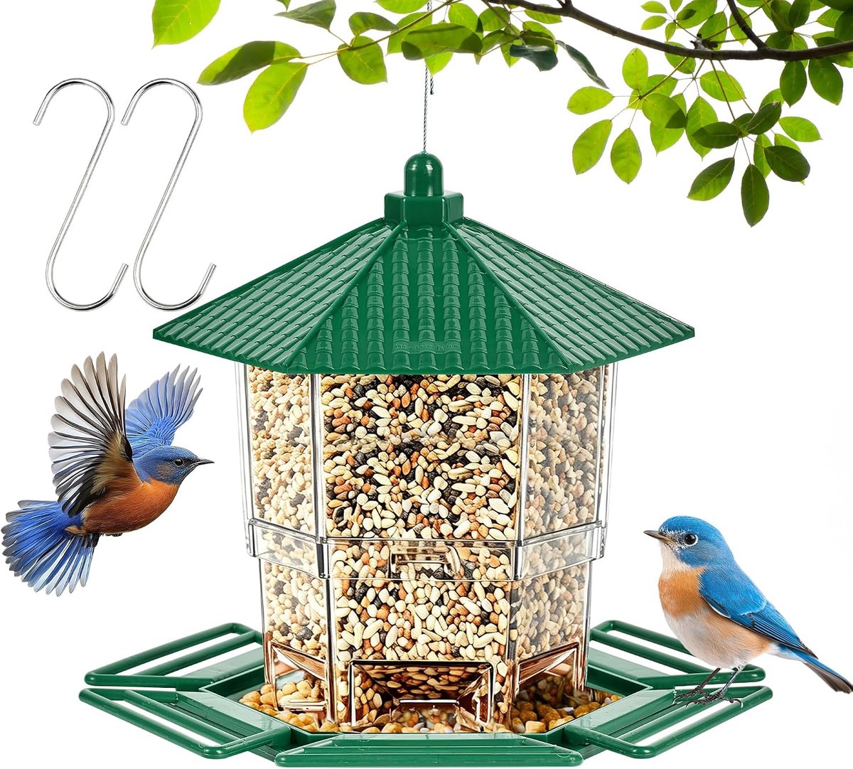 Vogelvoederdispenser om op te hangen, 800 ml, weerbestendig