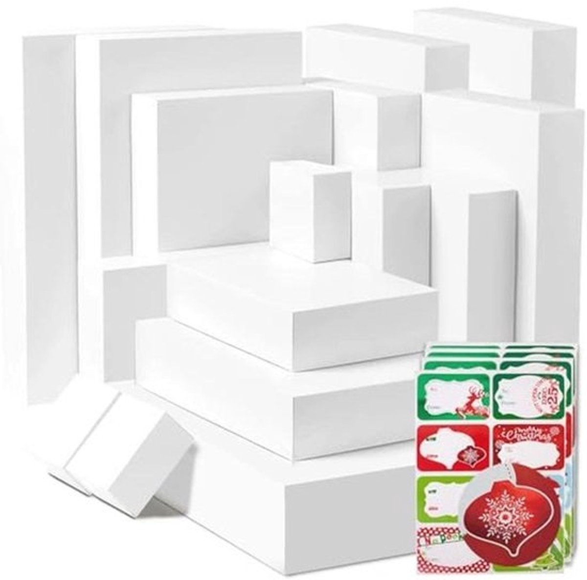 Grote Witte Geschenkdozen Set met Deksels - Perfect voor Kleding & Feestdagen