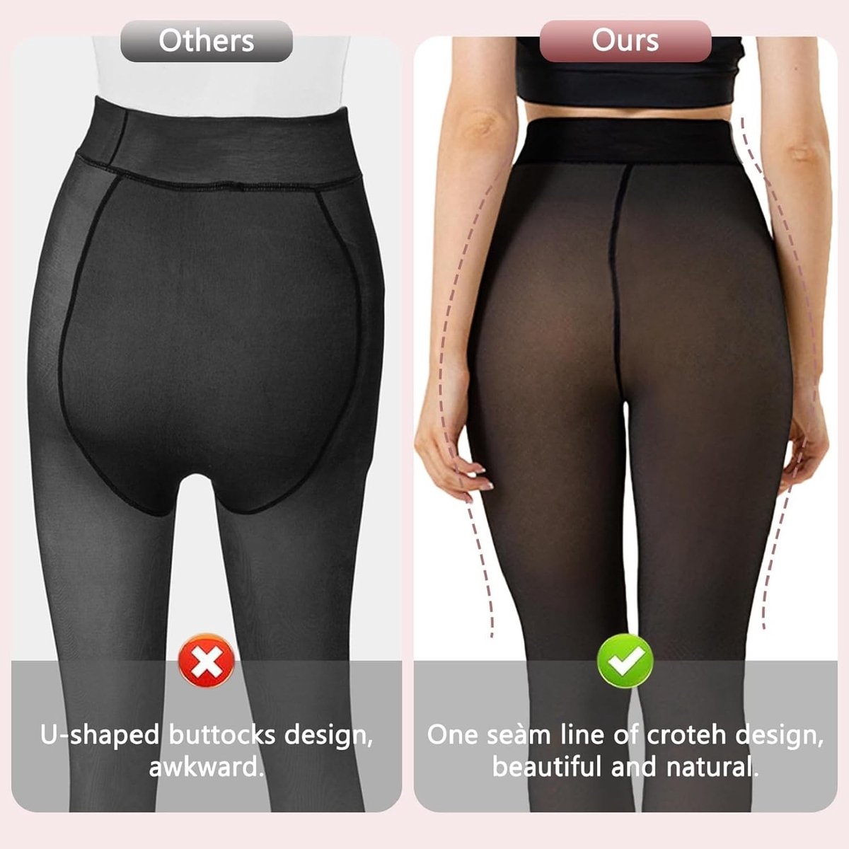 Fleece gevoerde panty’s voor vrouwen met taillecontrole, thermisch en warm voor de winter, ideaal voor een elegante uitstraling
