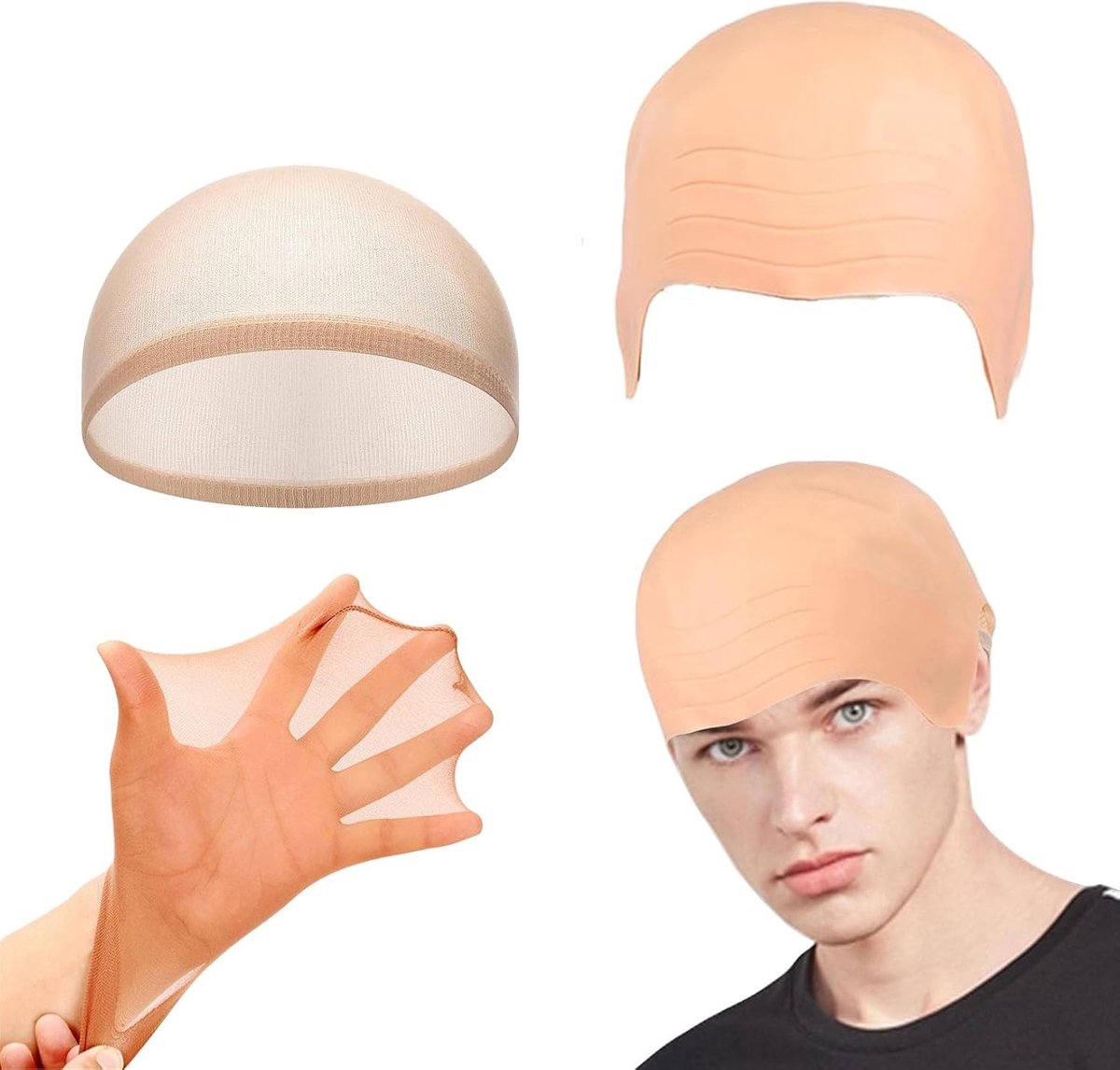 Bald caps voor mannen en vrouwen - 2 stuks, dikke latex, perfect voor kostuums en theatergebruik