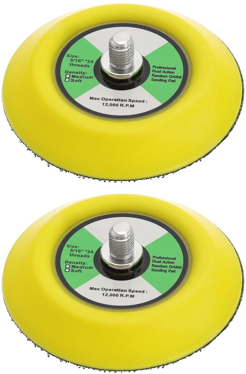 Lord of the Tools 2 stuks M8 draad polijstpad 12000 RPM fluweel-ondersteunde schuurpapier pneumatisch schuurder kleverige schijf schuurchassis gereedschapsaccessoires 75mm